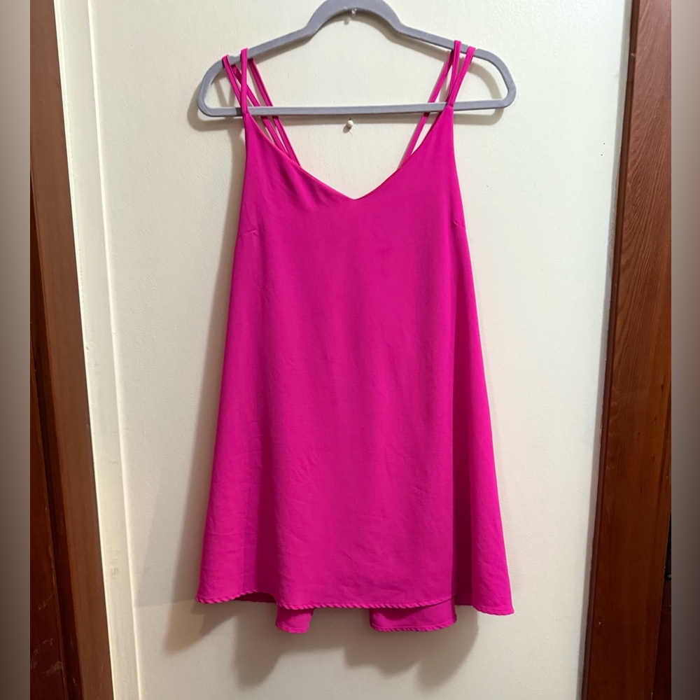 Bright Pink Sleeveless Mini Dress